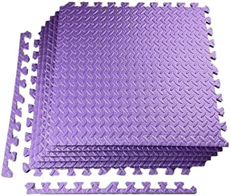 FRS Puzzle Exercise Mat with EVA Foam Interlocking Tiles for Exercise,Gymnastics and Home Gym Protective Flooring- Pack of 6,24x24x3/8 Inches (Purple)