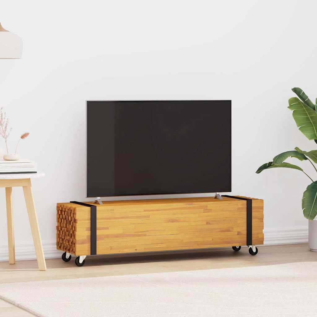 Szafka pod telewizor z litego drewna tekowego, 110 x 30 x 30 cm