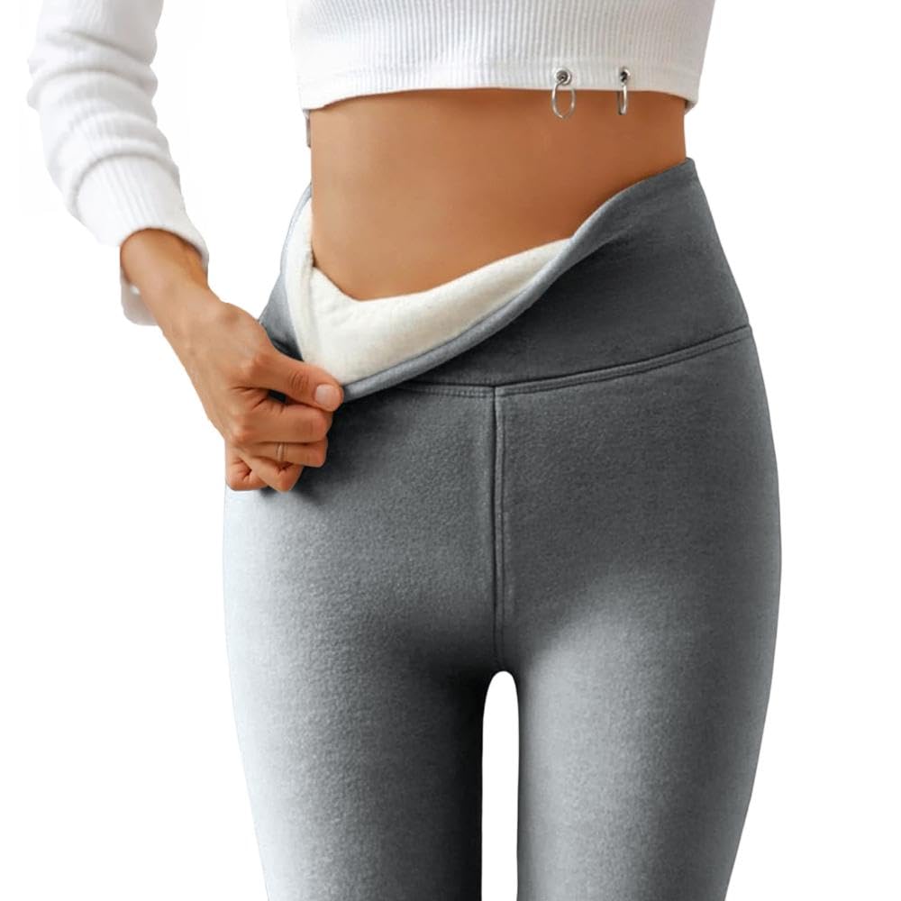 Sherpa Lined Leggings Women Thermal Stretchy High Waisted Fleece Lined Leggings Gym Workout Warm Winter Pants