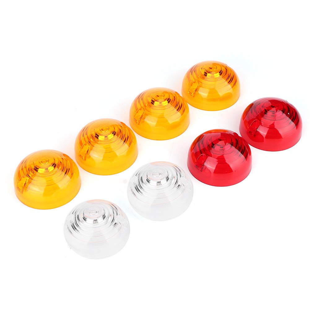 Aramox 8 Pezzi Kit Lenti per Indicatore Luminoso, Giallo Bianco Rosso Indicatore di Coda Laterale Sostituzione Lente della Lampada per Serie 3/