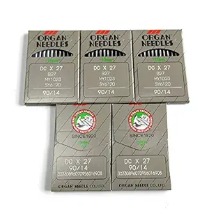 evernice 50 Organ Dcx27 B27 B-27 Needles for Industrial Serger Overlock Machine Juki Pegasus (Singer 14 / Metric 90)