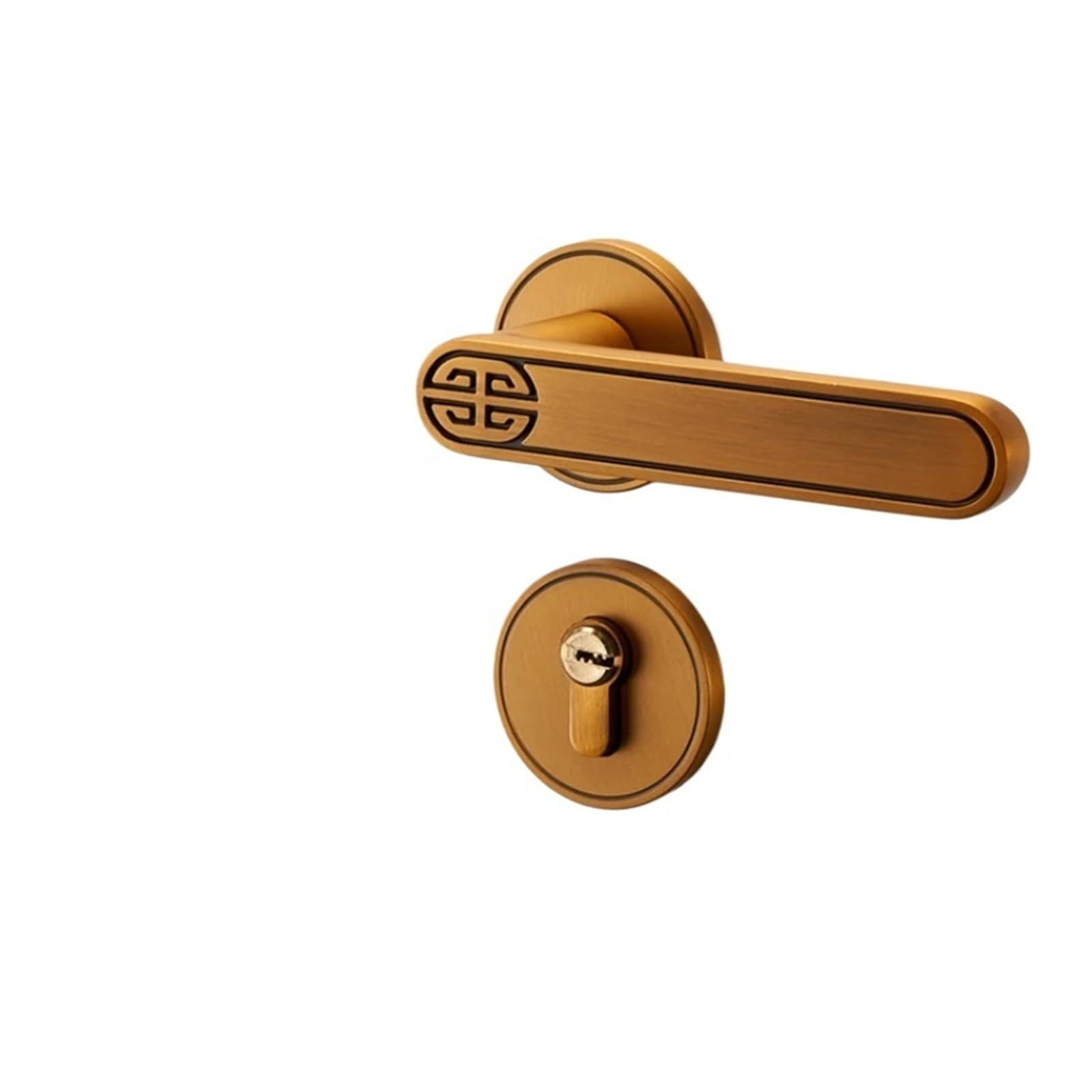 FBXRXZFPJ Door Lock Wooden Door Handle Split Silent Indoor(C Style)