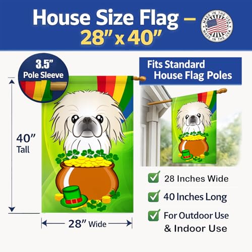 Drapeau Pekingese St. Patrick cadeau idéal pour passionné