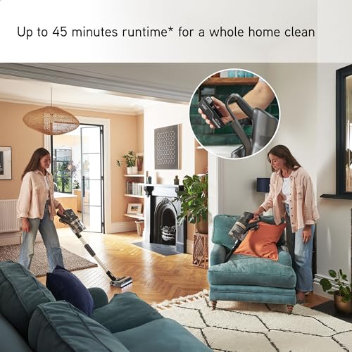 Vax HomePro Plus Cordless Stick Vacuum Cleaner, HairWrap Resist, FlexiClean Pole, Easy Empty Bin, Stair and Crevice Tools Included, Up to 45 min Runtime, LED Lights, Graphite and Titanium, CLSV-HPKA