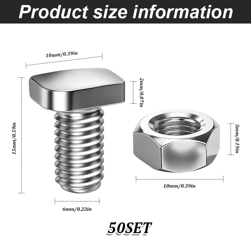 Greenhouse Nutsand Bolts 50 Sets Aluminum Greenhouse Bolts and Nuts