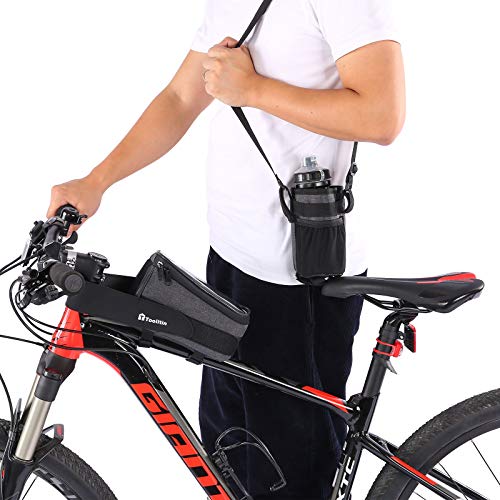 TOOLITIN Bike Phone Front Frame Bag with Water Bottle Holder, Removable Insulated Cup Bag with Tighter Buckle, Bicycle Bag for Mountain, Fixed Gear, Folding, Road Bikes - Thumbnail 5