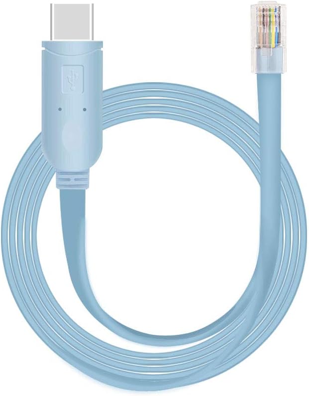 USBC Console Cable, 6 ft FTDI USB RS232 Type C to Serial RJ45 Console