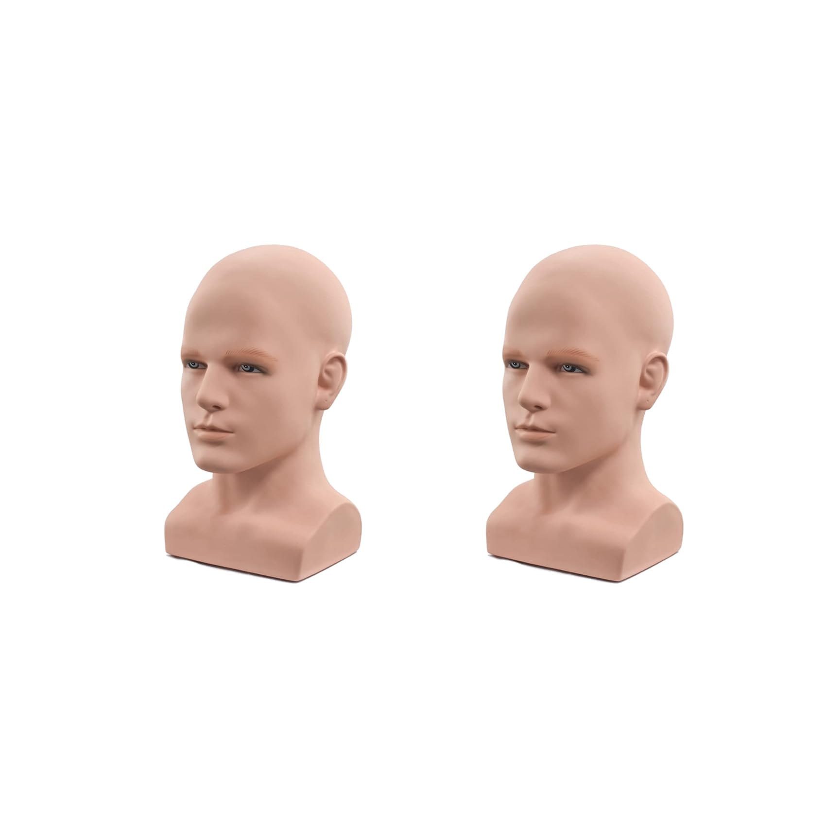 Tête de mannequin couleur chair avec base stable pour casques audio