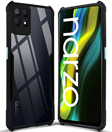 Image of Jkobi Back Cover Case for Realme Narzo 50 (Shockproof with Polycarbonate Clear Panel | Professional Black)
