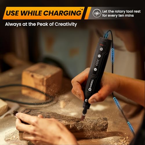 Image of HARDELL Cordless Rotary Tool 3.7V Universal Chuck 5-Speed 71 Accessories | USB Charging Multi-Purpose DIY Craft Tool Sanding Polishing Drilling Engraving Black
