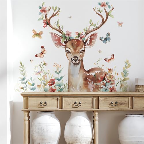 Vinilos Decorativos de Pared con Animales Bosque y Mariposas miniatura 1
