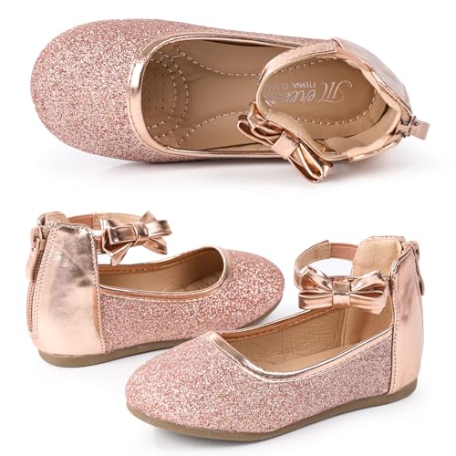 Toddler Girls Ballet Flats with Bowknot for Wedding or School