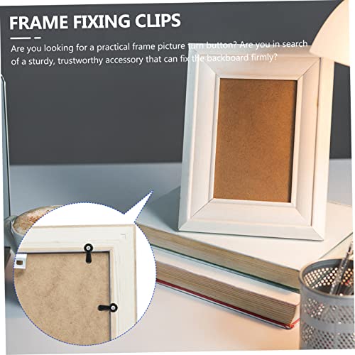 Image of DIY Picture Frame Hardware 300pcs Iron Turn Buttons Hanging Photo Frame Fixing Clips