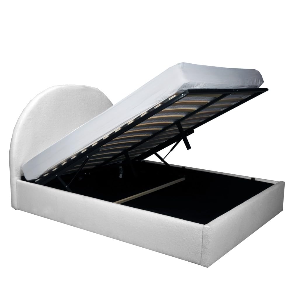 WEBER INDUSTRIES LIT Coffre Tissu Bouclette 140x190 Sherpa + SOMMIER/Blanc