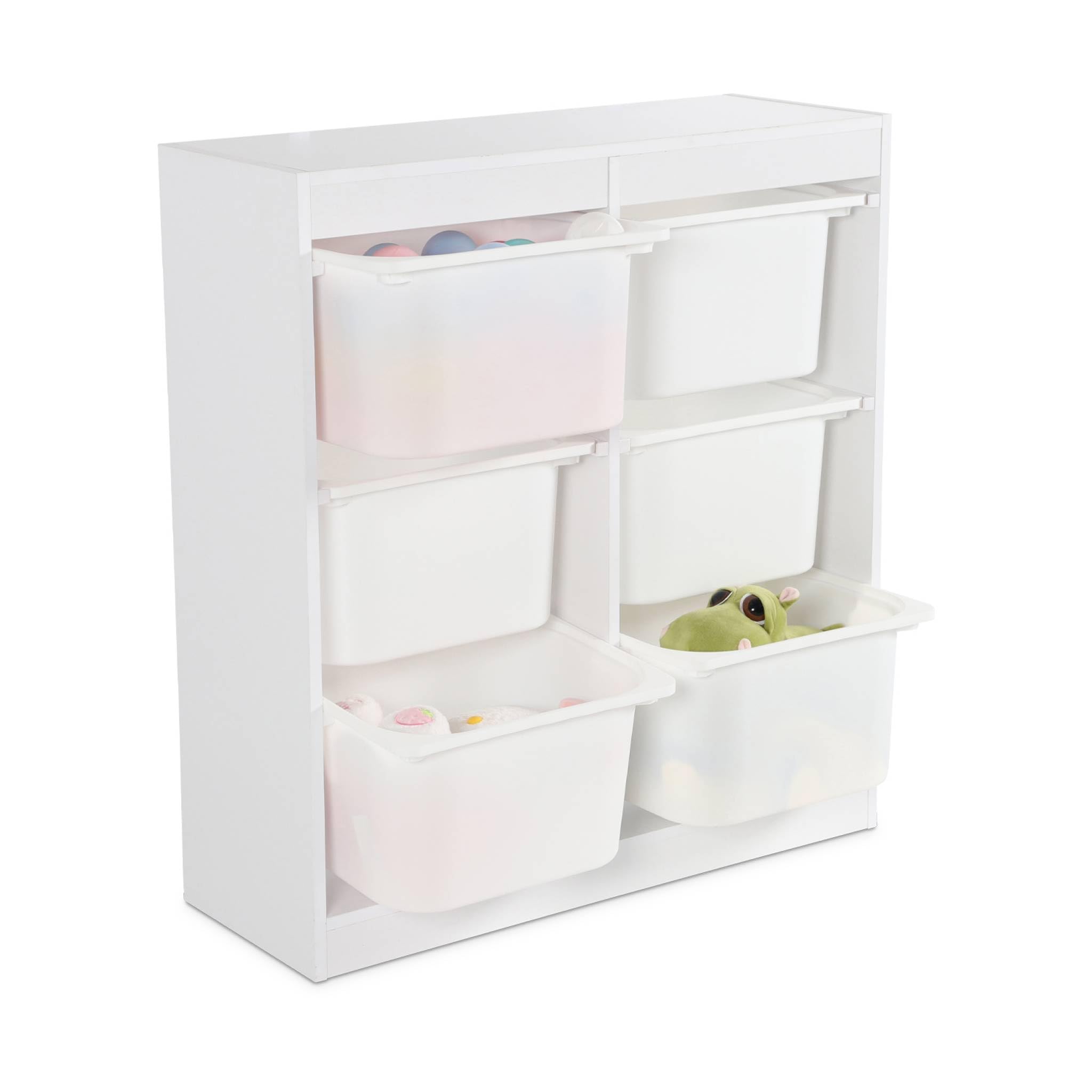 Sweeek Mueble para niños con 6 cubos almacenaje Sora Blanco 81.5x30x89 cm