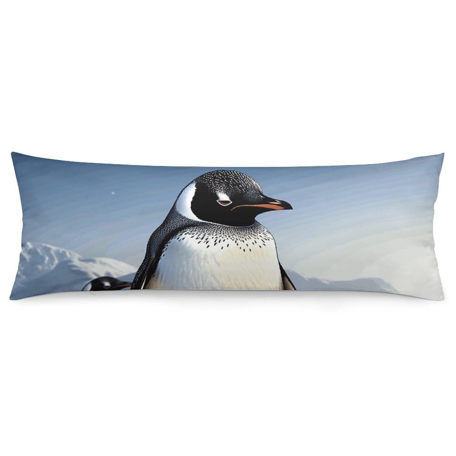 2 Pack Pillow Cases for Hair and Skin, Soft Breathable Pillow Case Covers with Hidden Zipper, Penguin Pillowcase 20"x54" Pillow Covers for Sleeping Gift