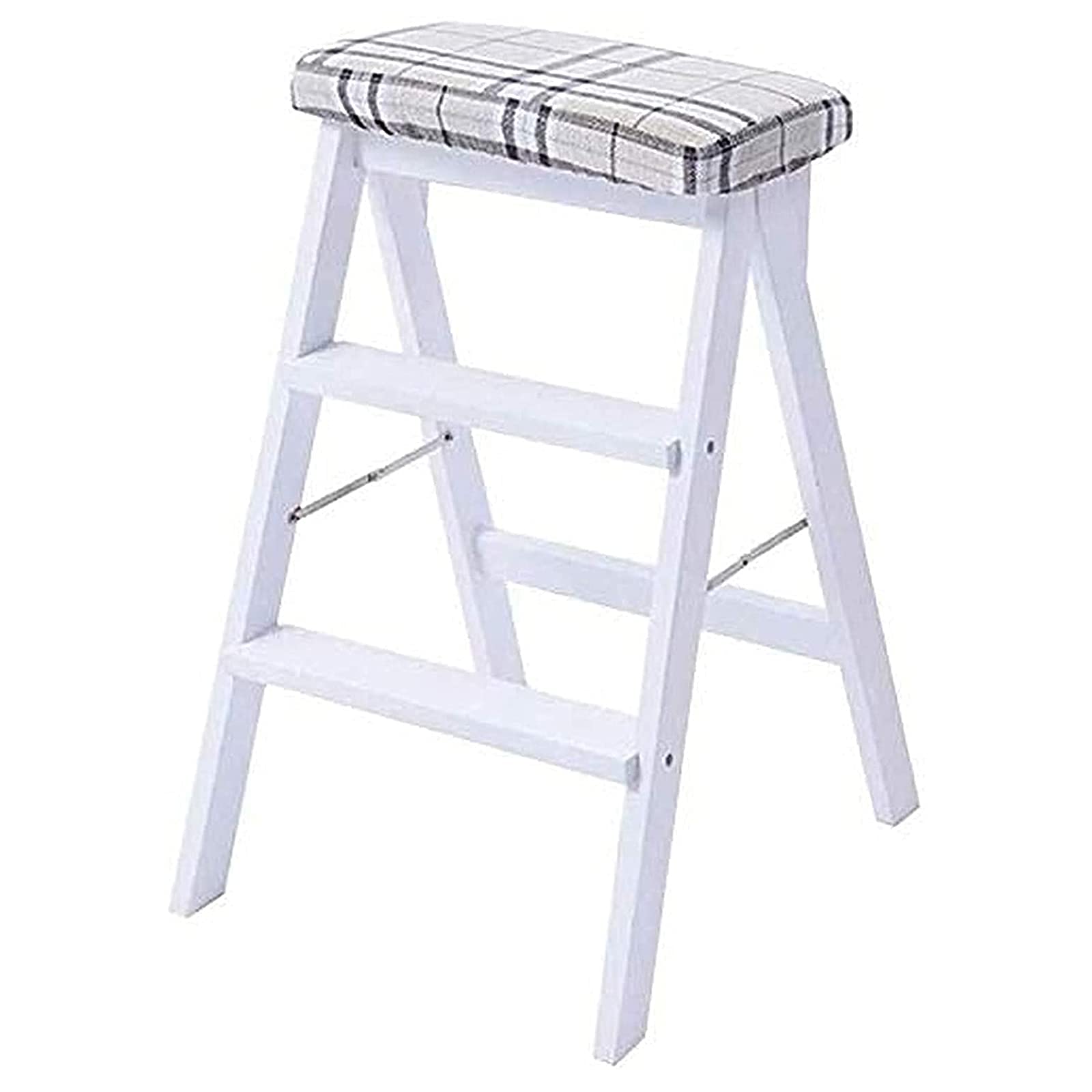 Escabeau portable 3 échelons pliable et tabouret de marcheur bois