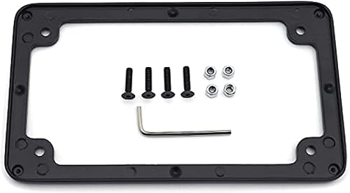 Miniatura 8 de Marcos de matrícula de motocicleta, soporte plano para placa de 7 x 4 pulgadas, accesorios exteriores universales cromados, color negro