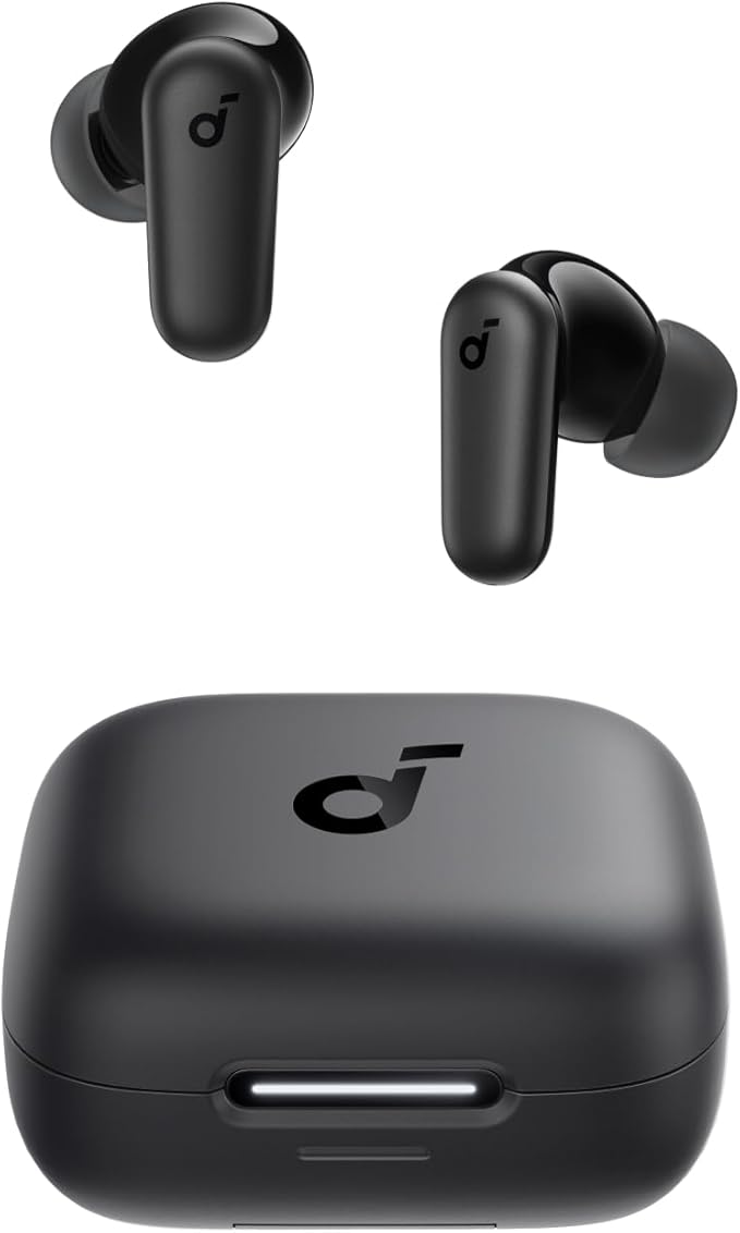 soundcore P30i da Anker, Fone de Ouvido Bluetooth 5.4 com Cancelamento de Ruído Adaptativo, Graves Poderosos, 45H de Reprodução, Estojo 2-em-1 com Suporte para Celular, IP54, Fone sem fio TWS, Preto soundcore P30i da Anker, Fone de Ouvido Bluetooth 5.4 com Cancelamento de Ruído Adaptativo, Graves Poderosos, 45H de Reprodução, Estojo 2-em-1 com Suporte para Celular, IP54, Fone sem fio TWS, Preto