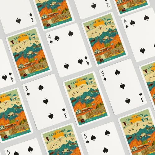 Baraja de cartas Lake Tahoe geométrica poker 52 cartas miniatura 4