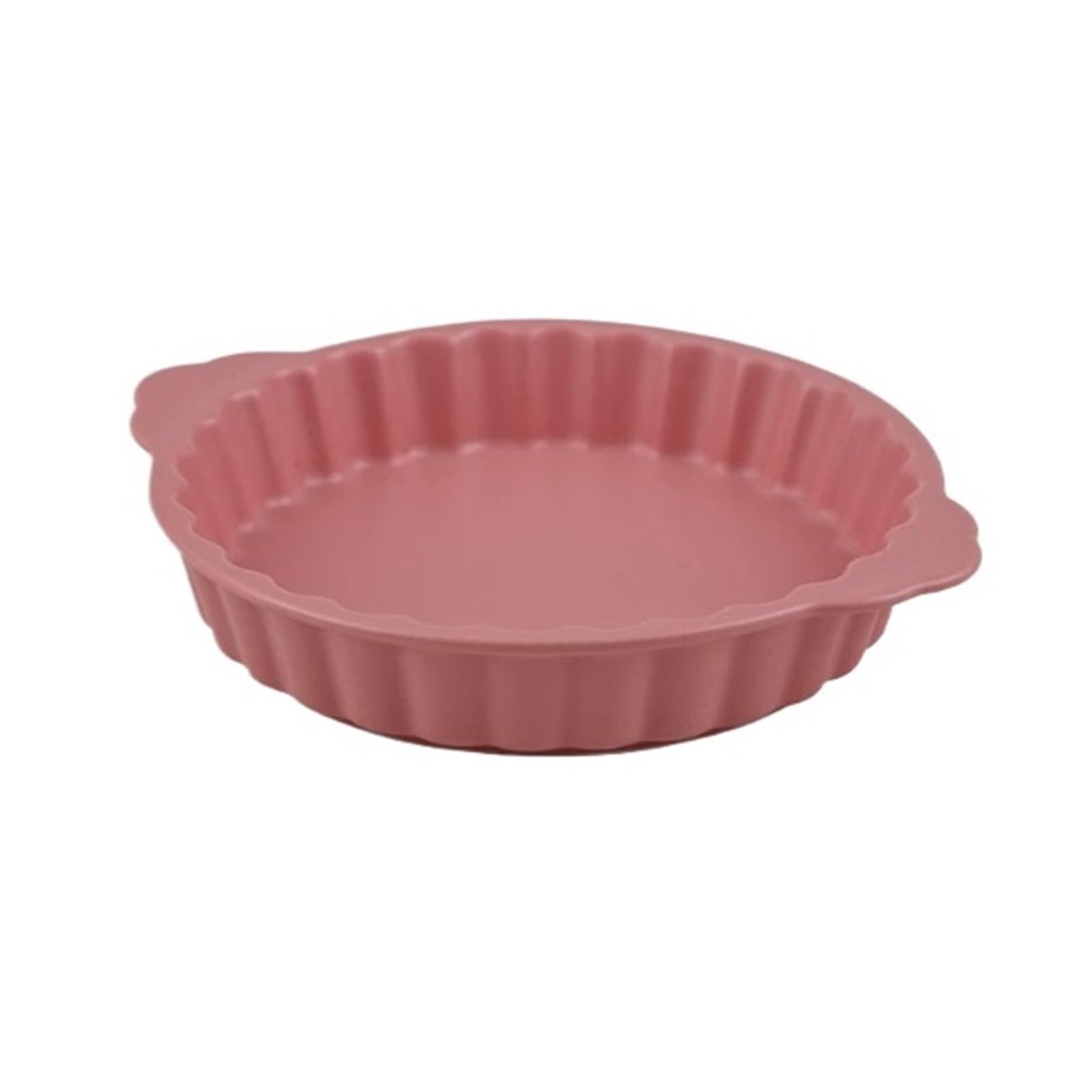 Versátil Fuente for hornear de cerámica creativa con adornos encaje y asas(Pink,Medio)