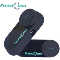 Intercomunicador Shiro Shr 704 FreedConn Sistema de comunicación para Bluetooth Interfono, TCOM-VB Casco de la Motocicleta Bluetooth Intercomunicador(Manos Libres|Radio FM|Mp3|GPS|800M|Impermeable|2 Pieza Cable Suave)