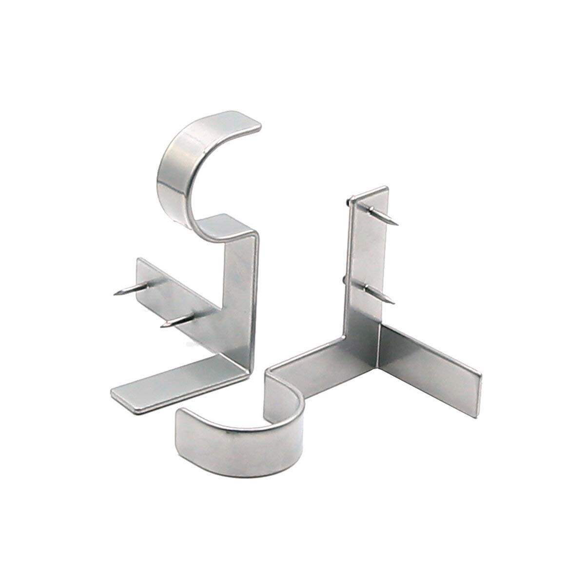 U/D Silver 2Pcs Curtain Rod Brackets Hanging Curtain Rod Pole Holder Bracket Tap Window Frame No Drill (Silver)