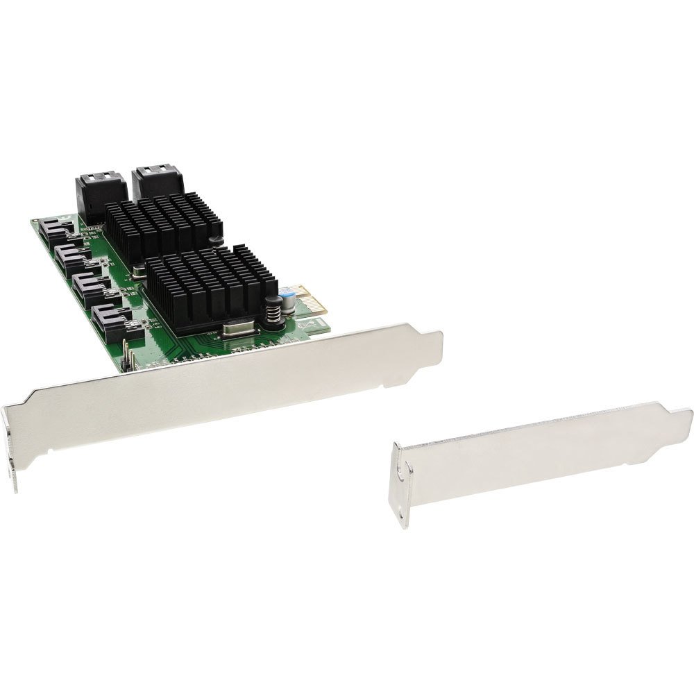 InLine 19055 kontroler SATA 8 SATA 6 Gb/s karta PCIe 2 gniazda uchwyt niski profil, czarny