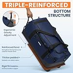 Fanwoli 30'' Large Rolling Duffel Bag with Wheels - No-Sag Design for Heavy Loads, 100L Waterproof Foldable Luggage w/Hidden Backpack Straps & Waist Support Compartment, Lightweight Travel & Gym - Image 2