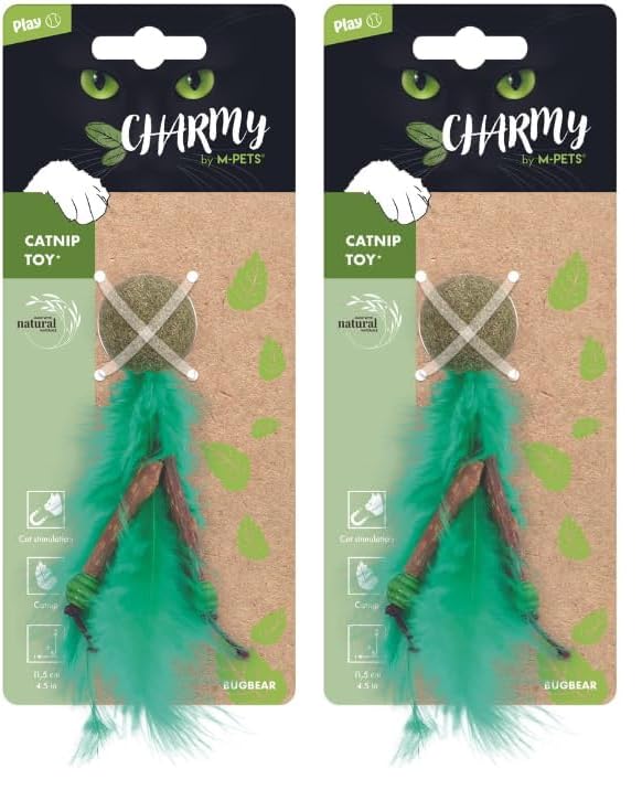 M-PETS CHARMY BUGBEAR CATNİPLİ KEDİ OYUNCAĞI GREEN (2 paketi)