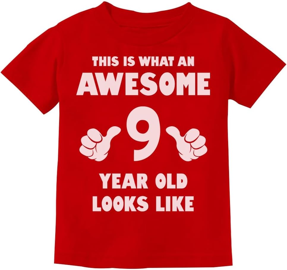 Tstars Awesome 9 Year Old Birthday Shirt - Fun Gift Tee for Boys or Girls Turning Nine - Youth Kids T-Shirt