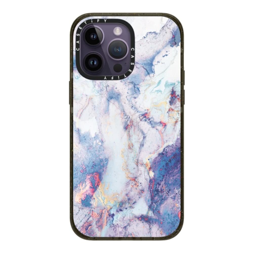 CASETiFY インパクト iPhone 14 Pro Max ケース [MIL規格準拠 (4x MIL-STD-810G)/2.5mからの落下試験をクリア] - Marble 051 - グロッシー ブラック