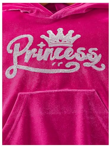 Image of Floerns Toddler Girl's Two Piece Sweatsuit Sequin Letter Print Hoodie Sweatshirt with Jogger Set