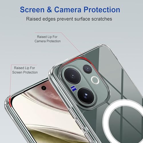 Image of Zapcase Back Case Cover for Vivo V60 | Compatible for Vivo V60 Back Cover | Compatible with MagSafe | Scratch-Resistant Back Cover | Clear