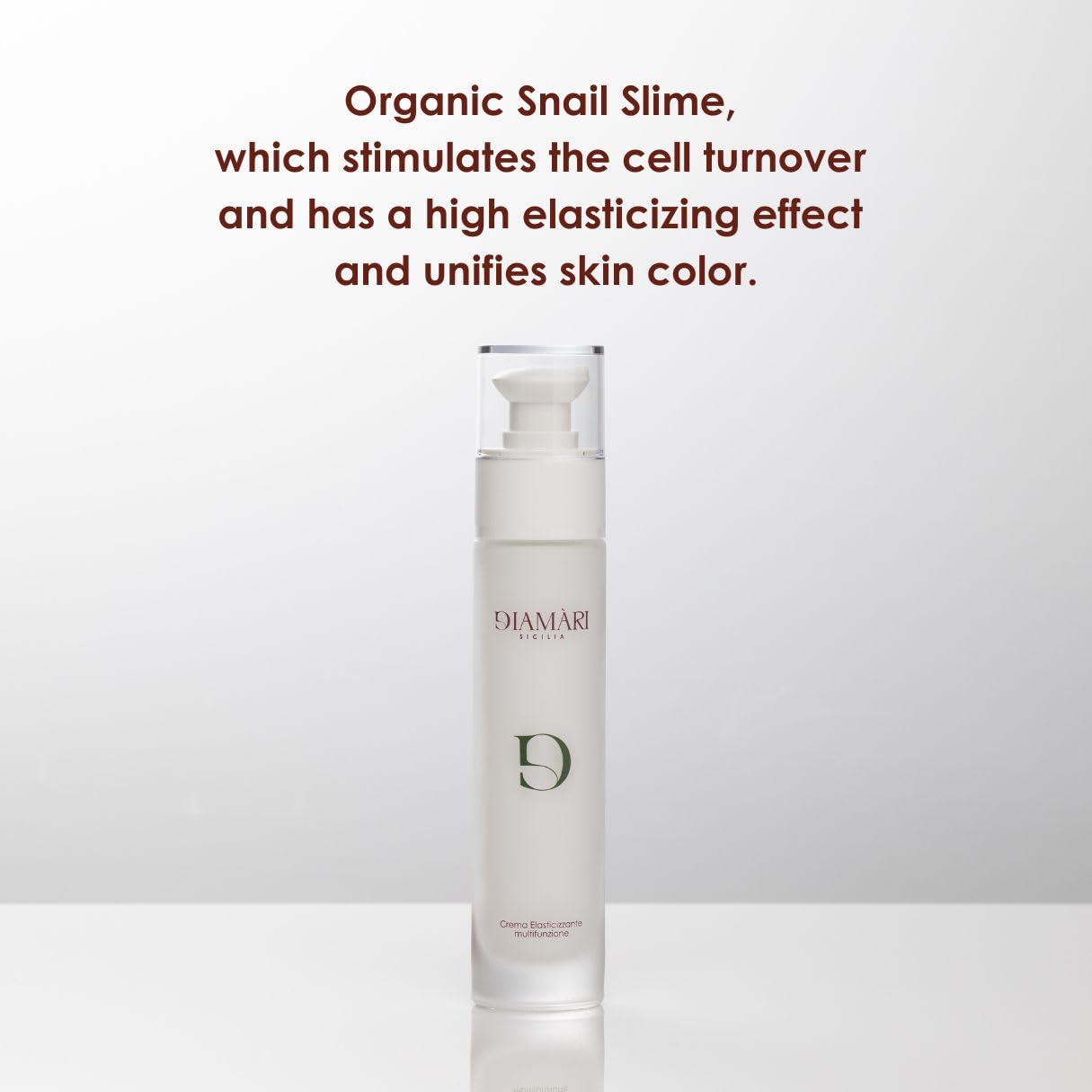 Crème Visage Élastifiante Multifonctionnelle Diamàri – Hydratante, Antioxydante, Nourrissante, avec Mucus d'Escargot Biologique et Huile de Rose Musquée, Testé au Nickel, 50ml