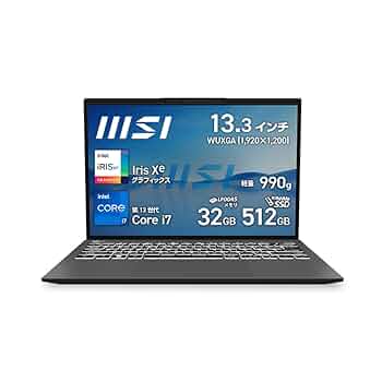 Amazon.co.jp: 【超軽量990g・第13世代Core i7搭載】MSIビジネス