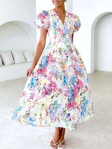 Image of Flessibili Womens Summer Floral Maxi Dress Wedding Guest Party Long Dresses 2026