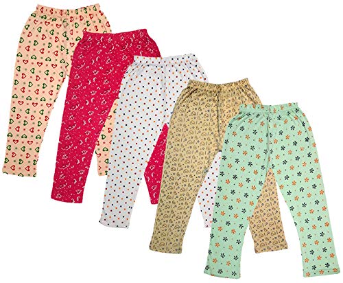 Image of IndiWeaves Girl's Printed Cotton Capri Pants for Summer (Green,Beige,White1,Magenta1,Peach) Pack of 5 Regular