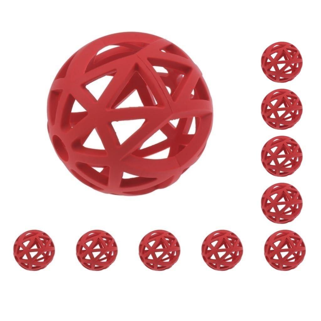10 Set Mascota Perro Gato Masticar Juguete Interactivo Pelota Ejercicio Juguete Rojo - S