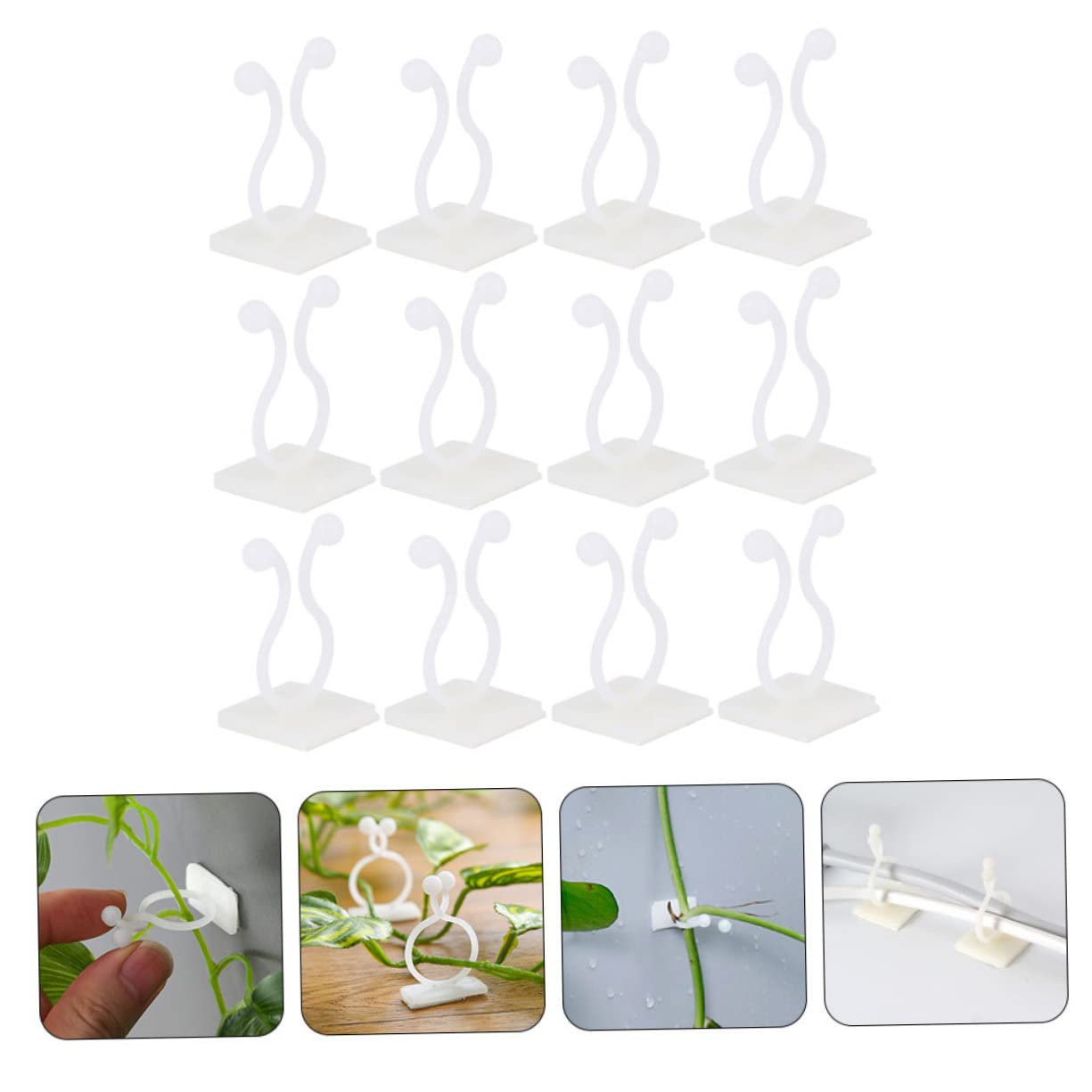 BESTonZON 5 Sätze Pflanzenstützclips Für Kletterpflanzen Wandaufhänger Für Monstera Und Andere Pflanzen Wiederverwendbare Clips Zur Fixierung Von Ranken Für Glatte Wände Und 100 Stück * 5