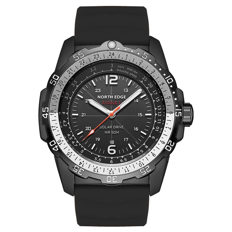 Montre d'aviation solaire EVOQUE2 étanche cadran lumineux noir