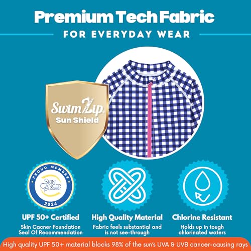 Image of SwimZip Girls' 3 Pc Swim Set w /Long Sleeve Rash Guard, Tankini & Shorts UPF 50+