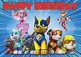 8.3 x 11.7 Inch Edible Square Cake Toppers – Paw Patrol Mighty Pups Themed Birthday Party...