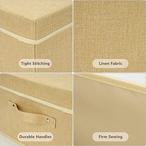 Seifco Storage Bins With Lids - Decorative Box Storage Bins (13.5In/13In/7.3In, Beige - 2 Pack) #TOP3