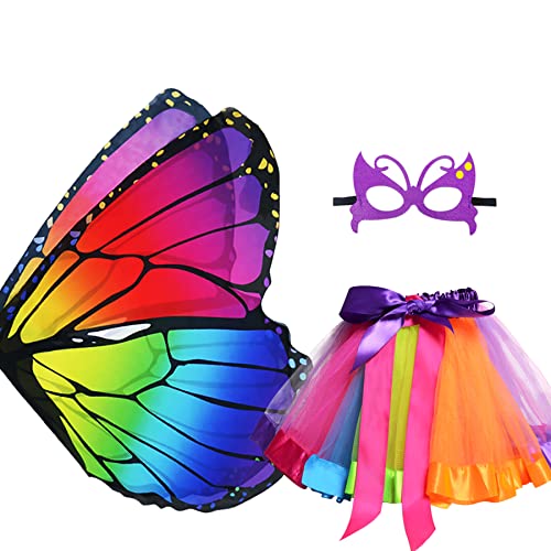 Disfraz de alas de mariposa y tutú para niñas