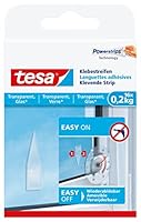 tesa Klebestreifen zum Befestigen auf transparentem Untergrund z.B. Glas, 0,2 kg Halteleistung