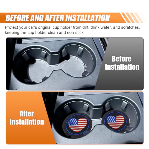 2PCS Inserto para Portavasos de Auto con Bandera Americana miniatura 5