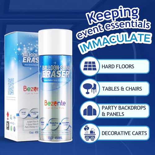 Image of Balloon Shine Cleaner Spray 15oz 60-Second Clean for Party Setup | Balloon Shine Spray Residue Remover, Fast-Acting Protective Cleaning Effect, Designed for Party Hosts & Event Planners
