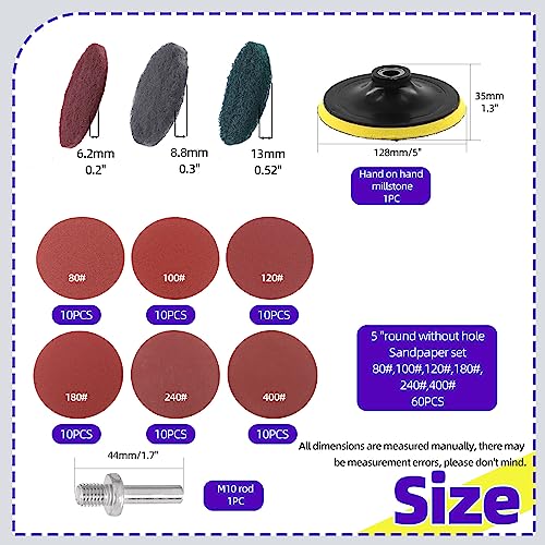 Swpeet 5 Inch Sanding Discs Pad Assorments Set - Image 2