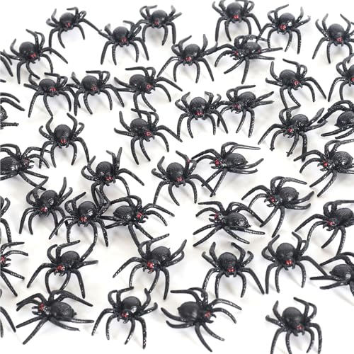 Ceeyoll 30 Stück Spinnen Halloween-Requisiten und Kunststoff-Spinnengestalten für Gruseliges Dekorations- und Partyspielzeug.